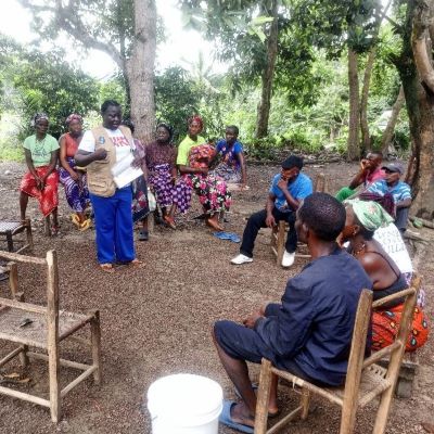 Villagers during Health and Hygiene training